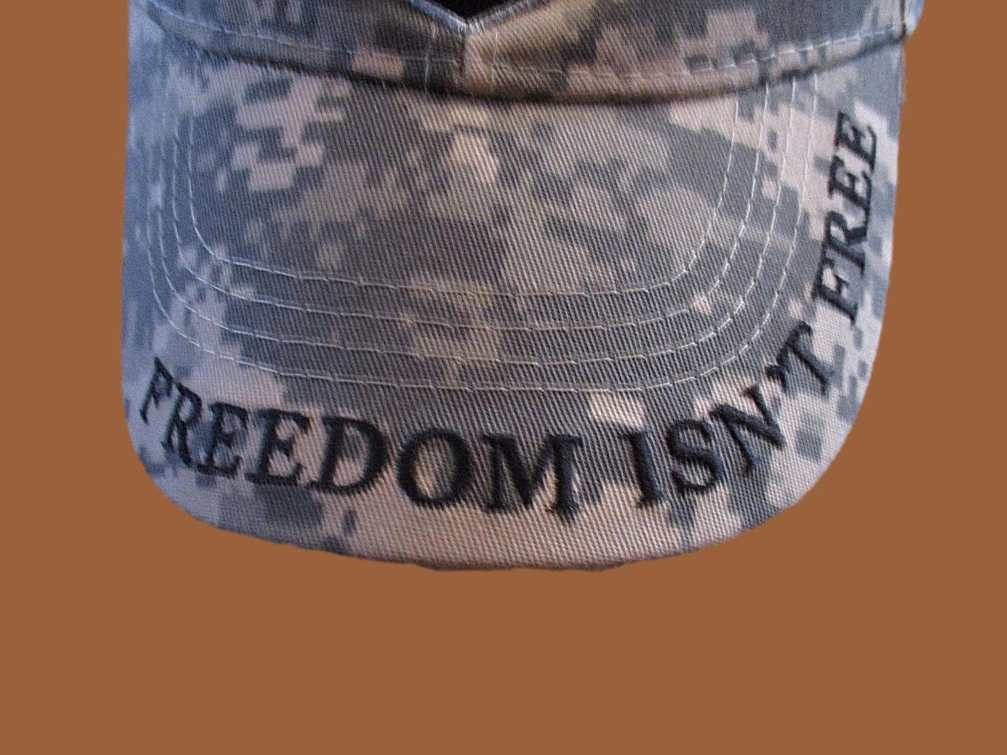 WOUNDED WARRIOR HONOR CAMOUFLAGE HAT CAP FREEDOM ISN'T FREE ON BILL
