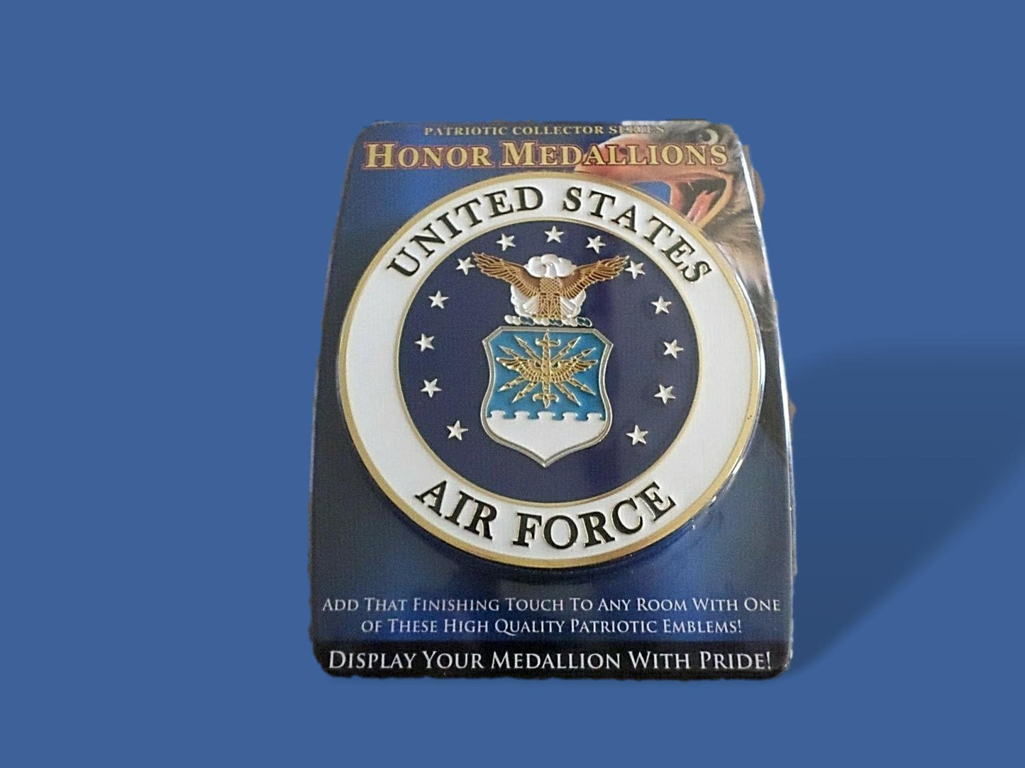 U.S AIR FORCE METAL MEDALLION ENAMEL SHADOW BOX PRESENTATION EMBLEM PLAQUE 4 X 4