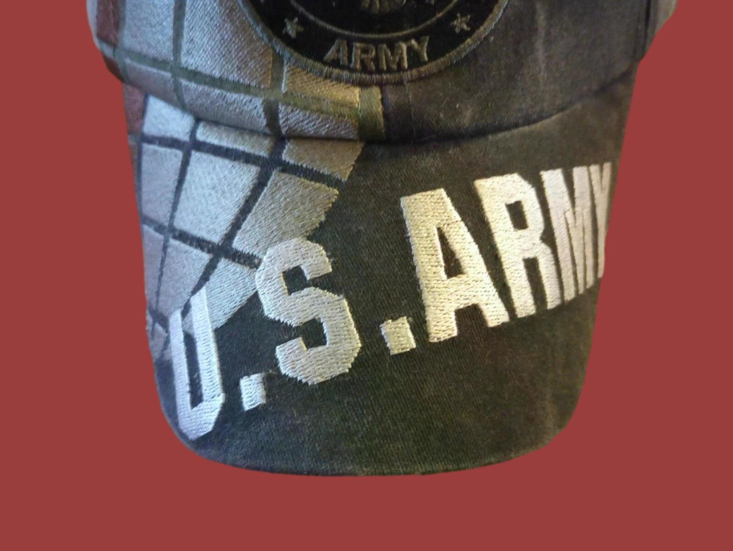 U.S MILITARY ARMY GRENADE HAT BALL CAP EMBROIDERED GRENADE ON FRONT U.S FLAG