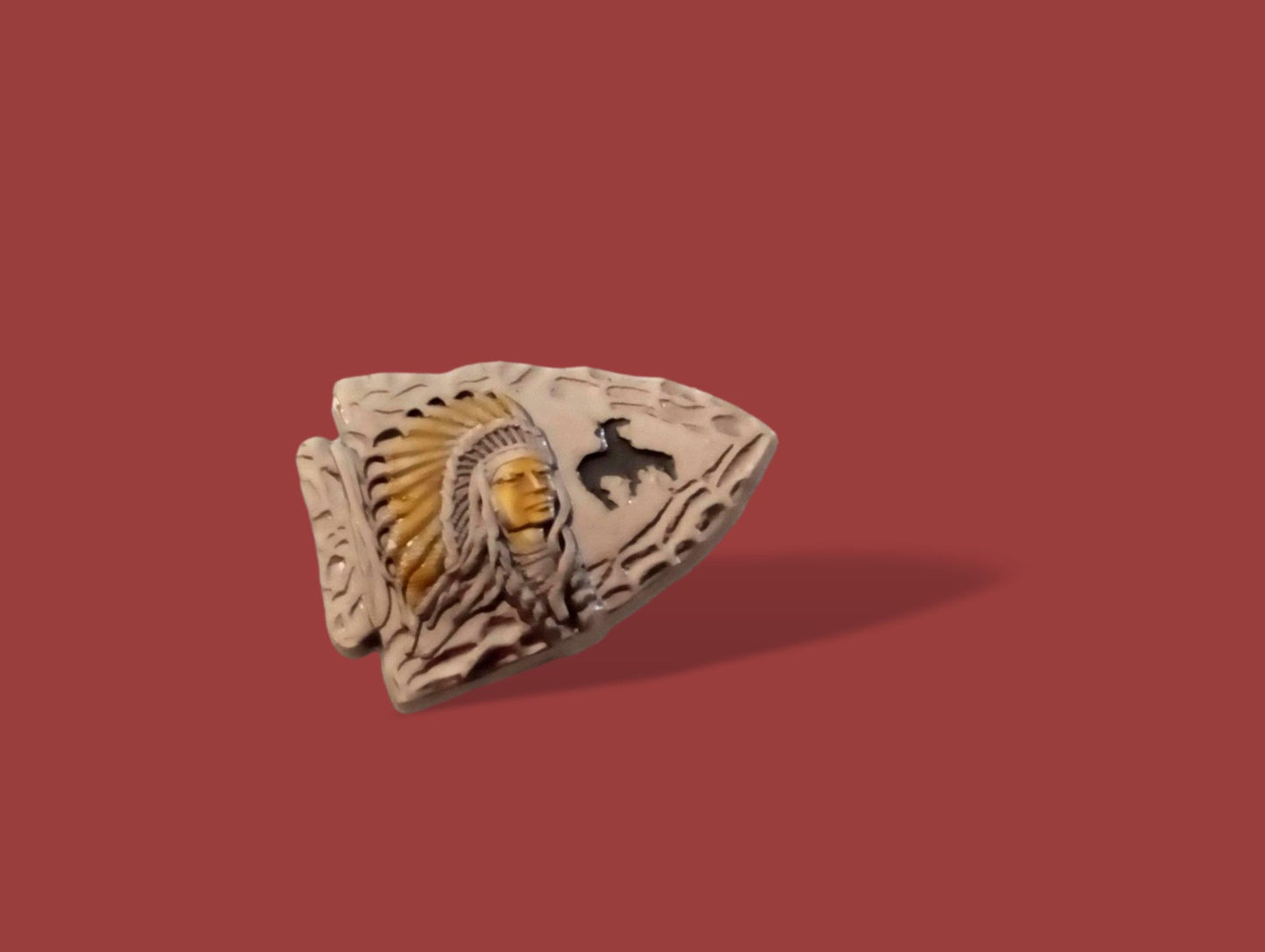 Native American Chief Arrow Head Lapel Pin Tie Tac Hat Pin Double Post Back