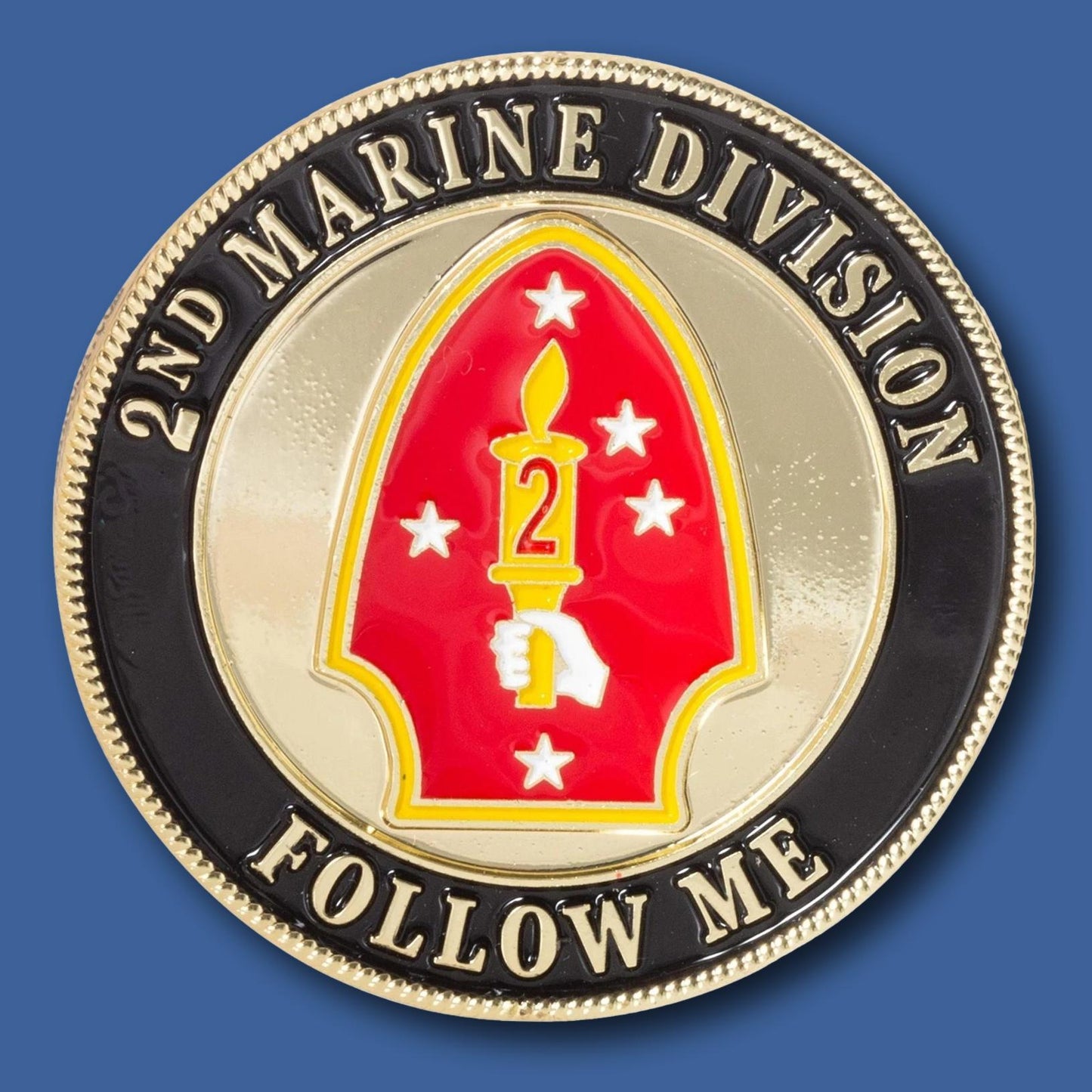 U.S MARINE CORPS 2nd DIVISION CHALLENGE COIN NEW IN PACKAGE COLLECTOR'S SERIES