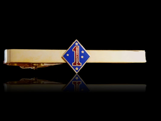 U.S MILITARY 1st MARINE CORPS TIE BAR OR TIE TAC CLIP ON TYPE USMC INSIGNIA