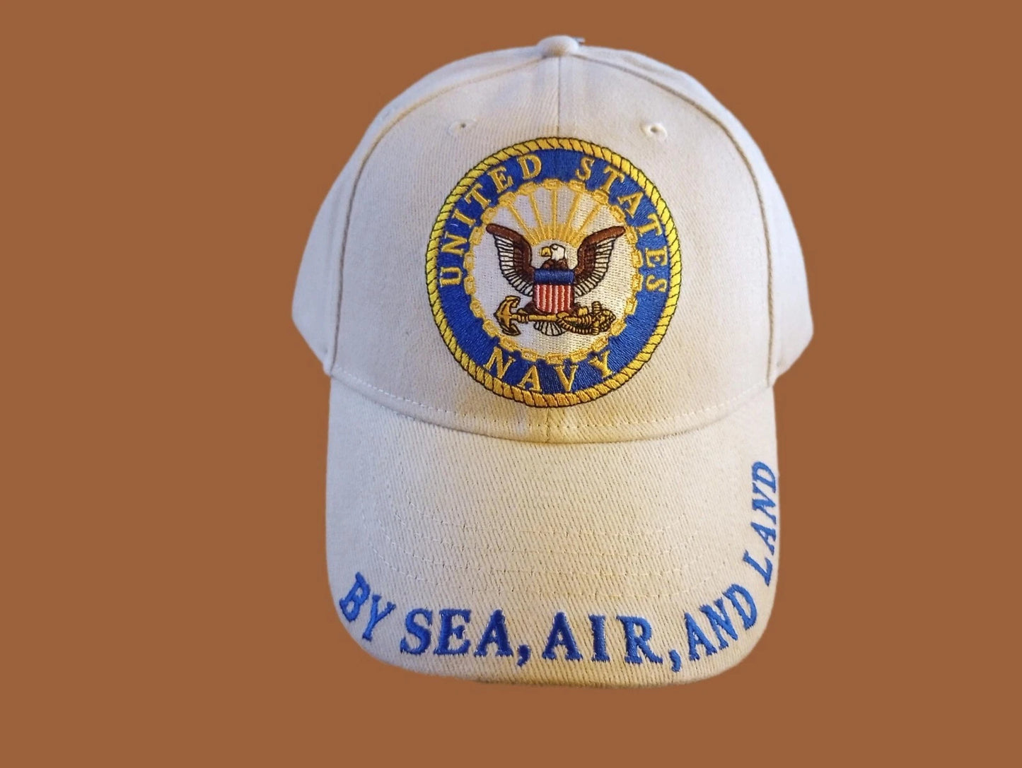 NEW U.S MILITARY NAVY EMBROIDERED KHAKI HAT BASEBALL CAP OFFICIAL LICENSED HATS