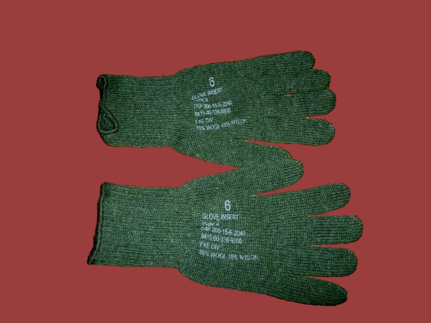 U.S MILITARY STYLE D-3A LEATHER GLOVES COLD WET WEATHER SIZE 6 X- LARGE W/LINER