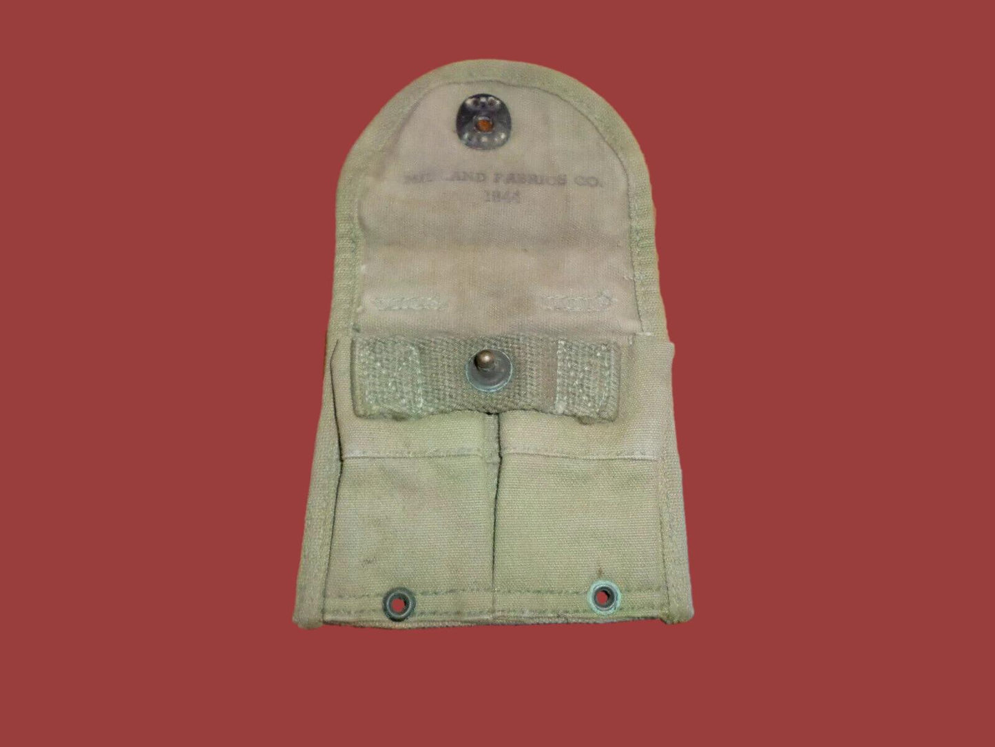 GENUINE WWII U.S MILITARY CARBINE RIFLE MAGAZINE 2 15rd CLIP POUCH. DATED 1944