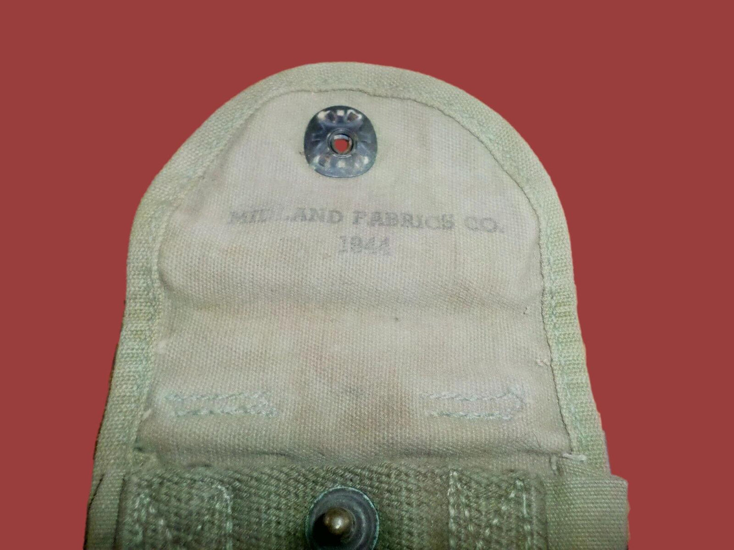 GENUINE WWII U.S MILITARY CARBINE RIFLE MAGAZINE 2 15rd CLIP POUCH. DATED 1944