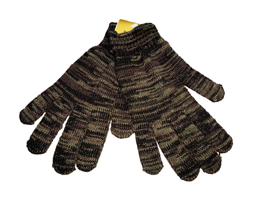 BROWN CAMOUFLAGE  FLEECE GLOVES  MADE IN THE U.S.A  BRONER GLOVE COMPANY