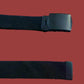 US MILITARY GRADE BLACK WEB BELT WITH BLACK BUCKLE 54 INCHES USA MADE HEAVY WEB