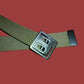 US MILITARY GRADE OD GREEN HEAVY WEB BELT WITH BLACK BUCKLE 54" INCHES USA MADE