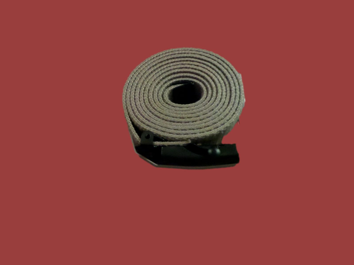 US MILITARY GRADE KHAKI WEB BELT WITH BLACK BUCKLE 54 INCHES USA MADE HEAVY WEB