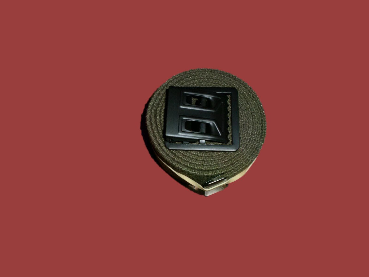 US MILITARY GRADE OD GREEN HEAVY WEB BELT WITH BLACK BUCKLE 54" INCHES USA MADE