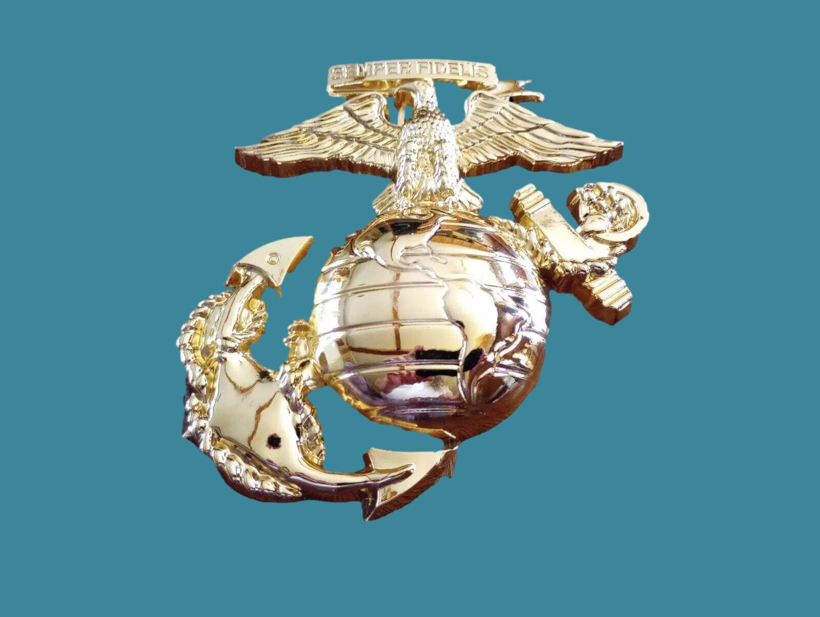 U.S MARINE CORPS EGA GOLD OVERSIZED EAGLE GLOBE & ANCHOR WALL MEDALLIO Clay's Military U.S MARINE CORPS EGA GOLD OVERSIZED EAGLE GLOBE & ANCHOR WALL MEDALLIO Clay's Military