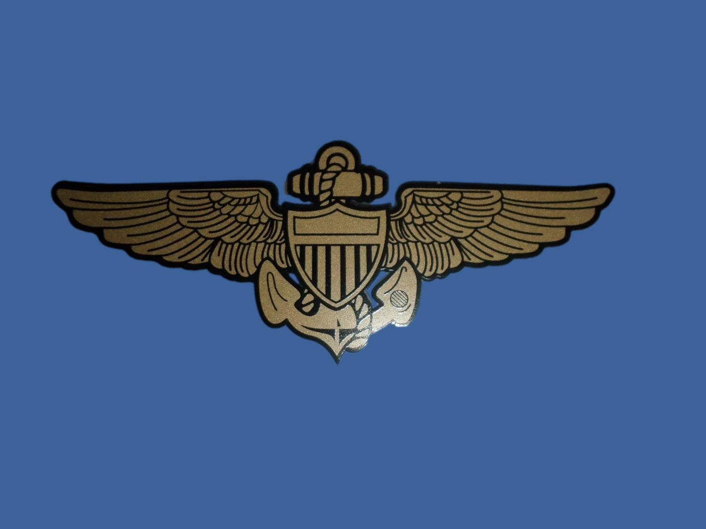 U.S MILITARY NAVY MC GOLD AVIATOR WINGS WINDOW DECAL STICKER 6" X 2.5" INCHES