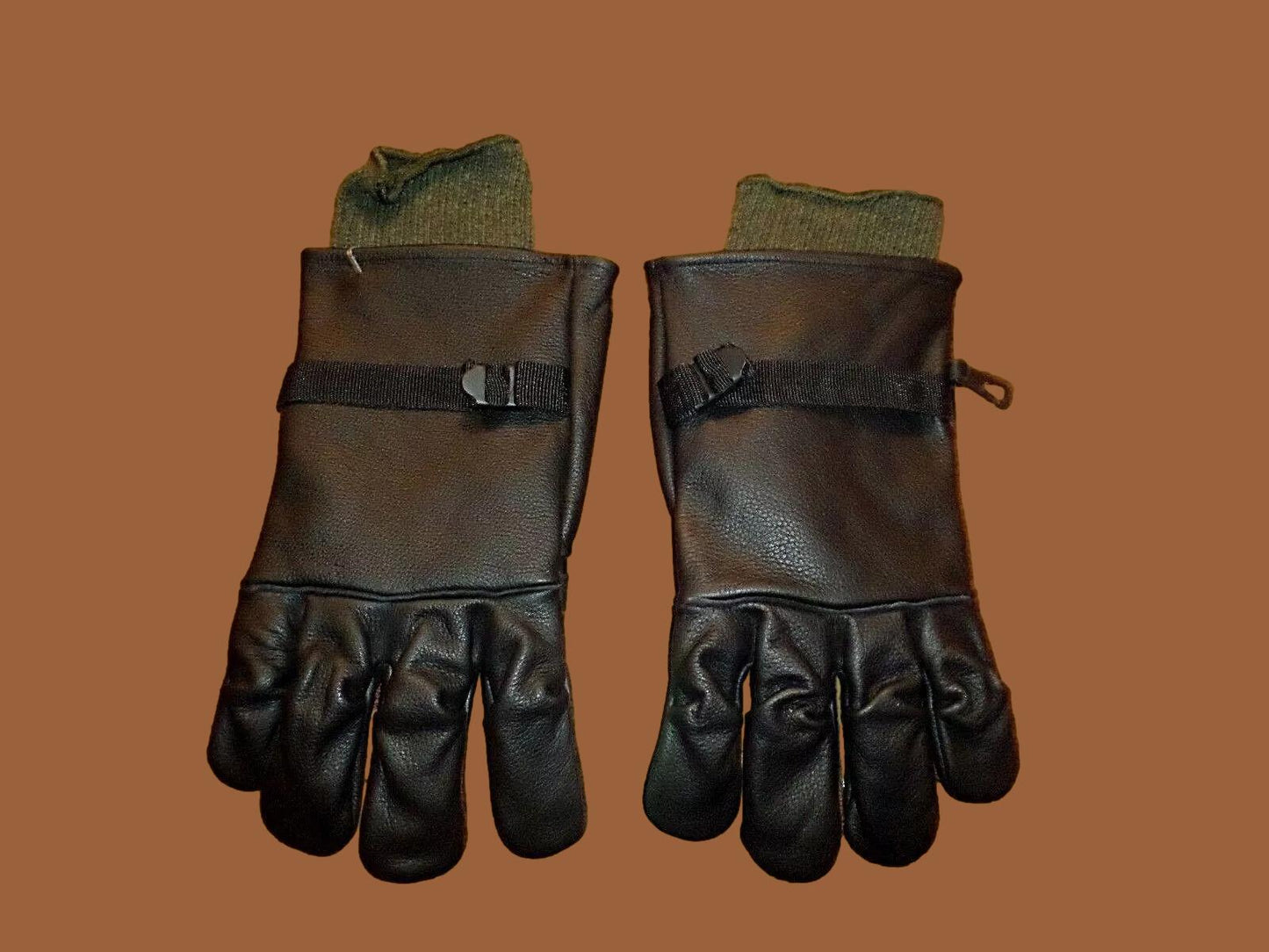 U.S MILITARY STYLE D-3A LEATHER GLOVES COLD WET WEATHER SIZE 5 LARGE W/LINER