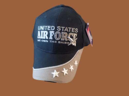 U.S AIR FORCE HAT CAP WE OWN THE SKIES 3D RAISED LETTERS EMBROIDERED ON FRONT