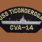USS TICONDEROGA CVA-14 U.S NAVY SHIP HAT PATCH NAVY CARRIER  HEAT TRANSFER