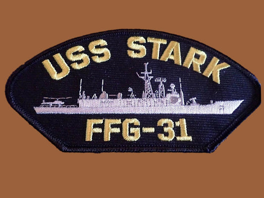 USS STARK FFG-31 U.S NAVY SHIP HAT PATCH U.S.A MADE HEAT TRANSFER