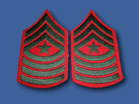 MARINE CORPS SERGEANT MAJOR SHOULDER PATCHES ALPHA SERVICE DRESS UNIFORM CHEVRON