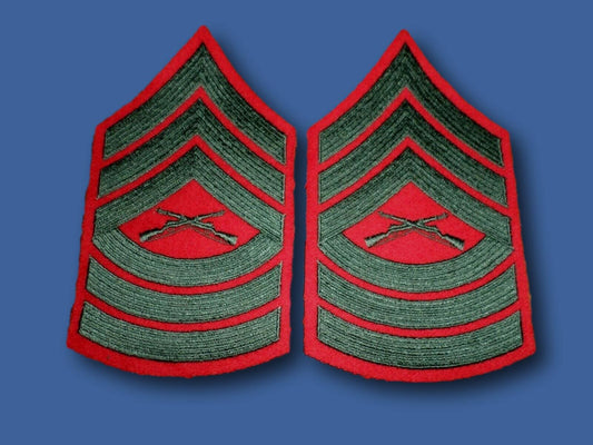 MARINE CORPS MASTER SERGEANT SHOULDER PATCHES SERVICE DRESS UNIFORM CHEVRON