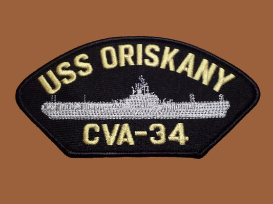USS ORISKANY CVA-34 U.S NAVY CARRIER SHIP HAT PATCH U.S.A MADE HEAT TRANSFER