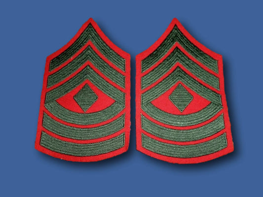 MARINE CORPS FIRST SERGEANT SHOULDER PATCHES ALPHA SERVICE DRESS UNIFORM CHEVRON