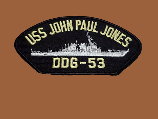 U.S NAVY SHIP HAT PATCH USS JOHN PAUL JONES DDG-53 SHIP PATCH HEAT TRANSFER