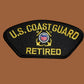 U.S COAST GUARD RETIRED HAT PATCH HEAT TRANSFER 5 1/4" X 2 3/4" INCHES