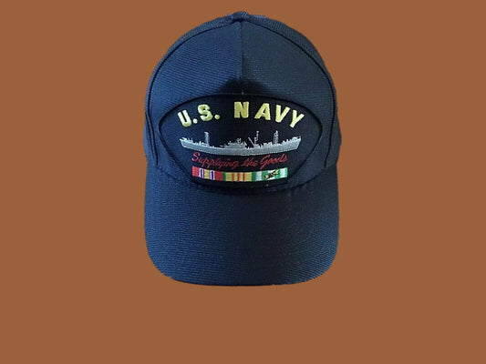 U.S NAVY VIETNAM SUPPLY SHIP HAT SUPPLYING THE GOODS MILITARY BALL CAP U.S MADE
