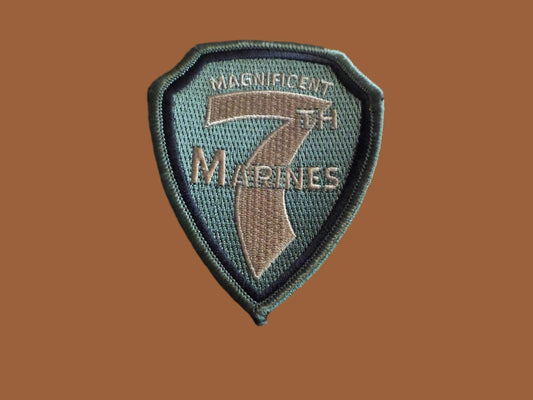 U.S. MILITARY MARINE CORPS MAGNIFICENT 7 PATCH SUBDUE OD GREEN 7TH USMC