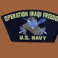OPERATION IRAQI FREEDOM U.S NAVY SHIP HAT PATCH USA MADE OIF HEAT TRANSFER
