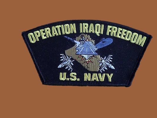 OPERATION IRAQI FREEDOM U.S NAVY SHIP HAT PATCH USA MADE OIF HEAT TRANSFER