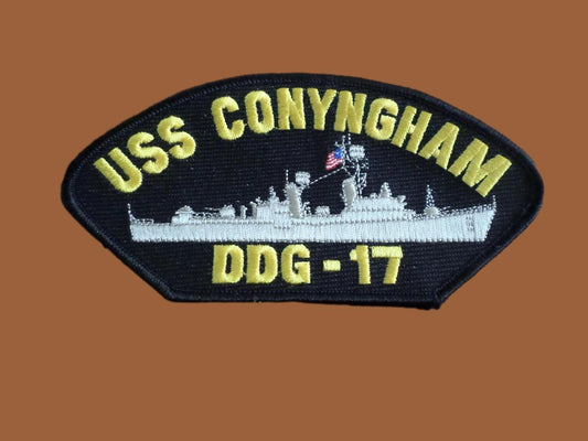 U.S NAVY SHIP HAT PATCH USS CONYNGHAM DDG-17 SHIP PATCH U.S.A MADE HEAT TRANSFER