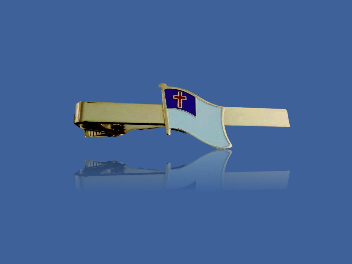 CHRISTIAN FLAG TIE BAR TIE TAC RELIGIOUS INSPIRATIONAL U.S.A MADE