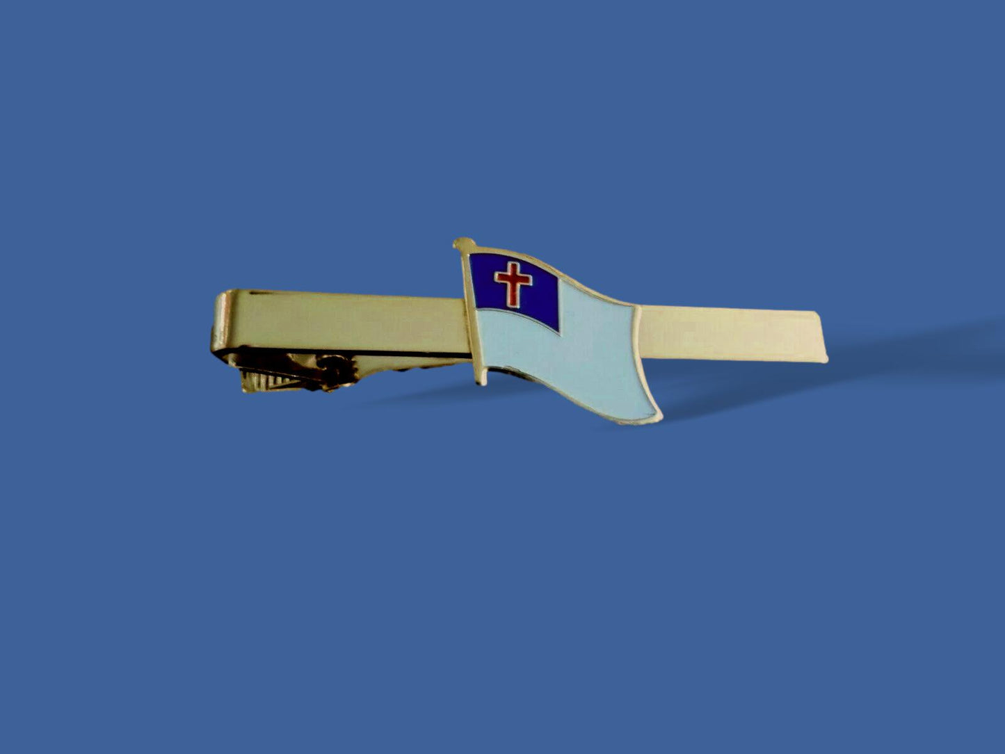 CHRISTIAN FLAG TIE BAR TIE TAC RELIGIOUS INSPIRATIONAL U.S.A MADE
