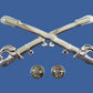 U.S CIVIL WAR CAVALRY CROSS SABERS CROSS SWORDS LARGE KEPI HAT BADGE