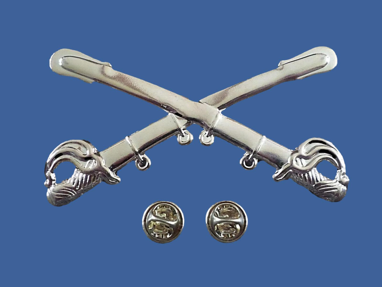 U.S CIVIL WAR CAVALRY CROSS SABERS CROSS SWORDS LARGE KEPI HAT BADGE