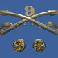 9th CAVALRY SWORDS SABERS  MILITARY HAT PIN REGIMENT BADGE BUFFALO SOLDIERS
