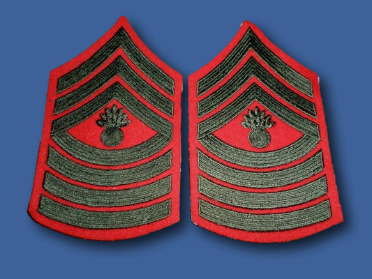 MARINE CORPS MASTER GUNNERY SGT SHOULDER PATCHES SERVICE DRESS UNIFORM CHEVRON