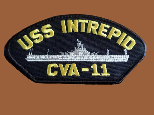 USS INTREPID CVA-11 U.S NAVY CARRIER SHIP HAT PATCH U.S.A MADE HEAT TRANSFER