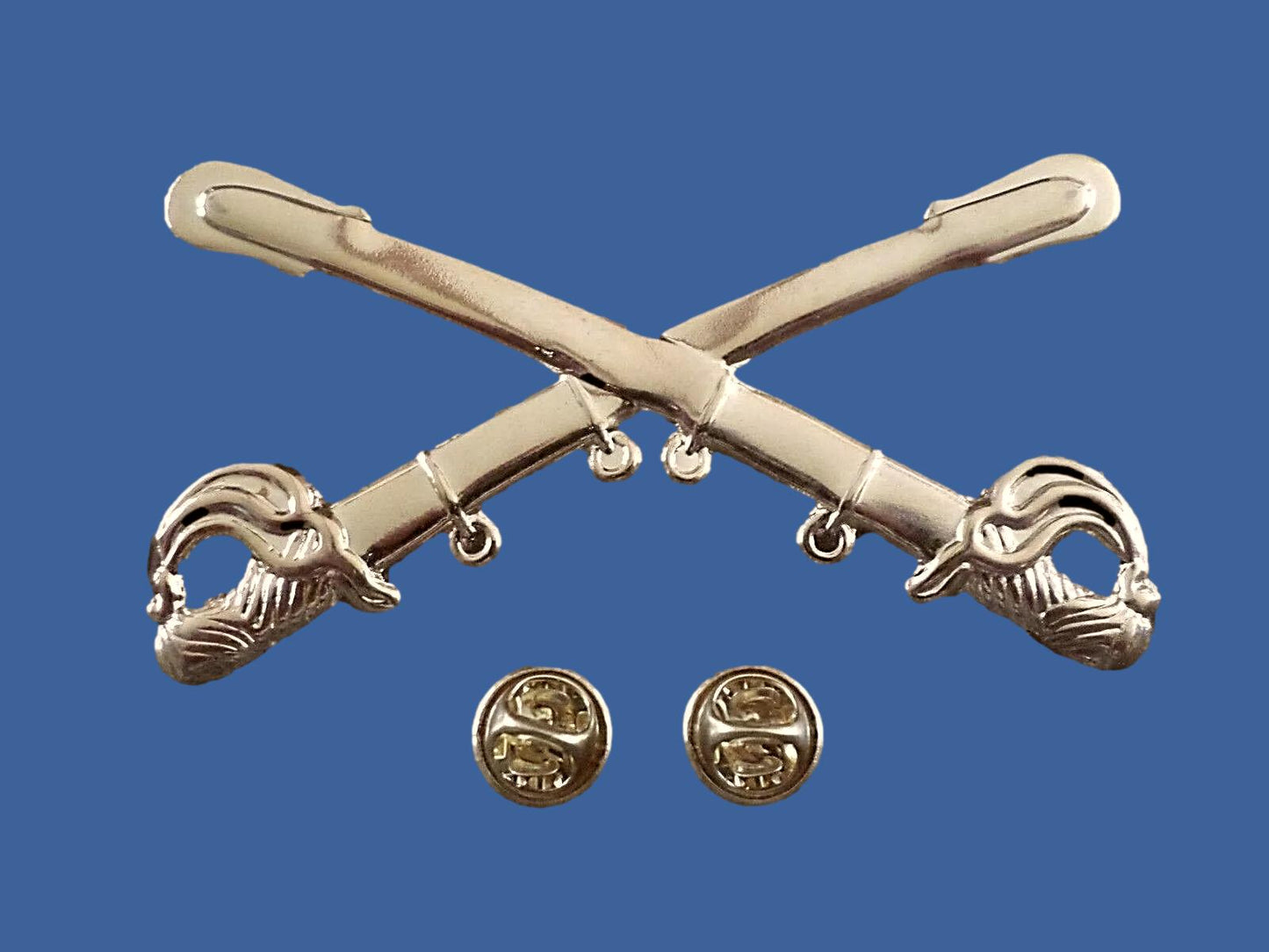 U.S CIVIL WAR CAVALRY CROSS SABERS CROSS SWORDS LARGE KEPI HAT BADGE