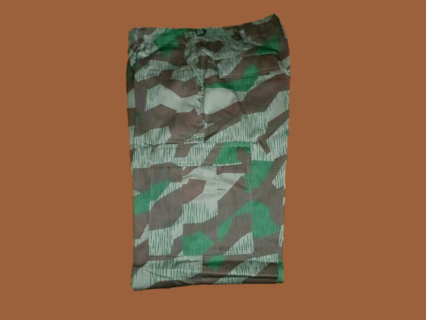 GERMAN SPLINTER CAMOUFLAGE PANTS MILITARY BDU CARGO 6 POCKET FATIGUE TROUSERS