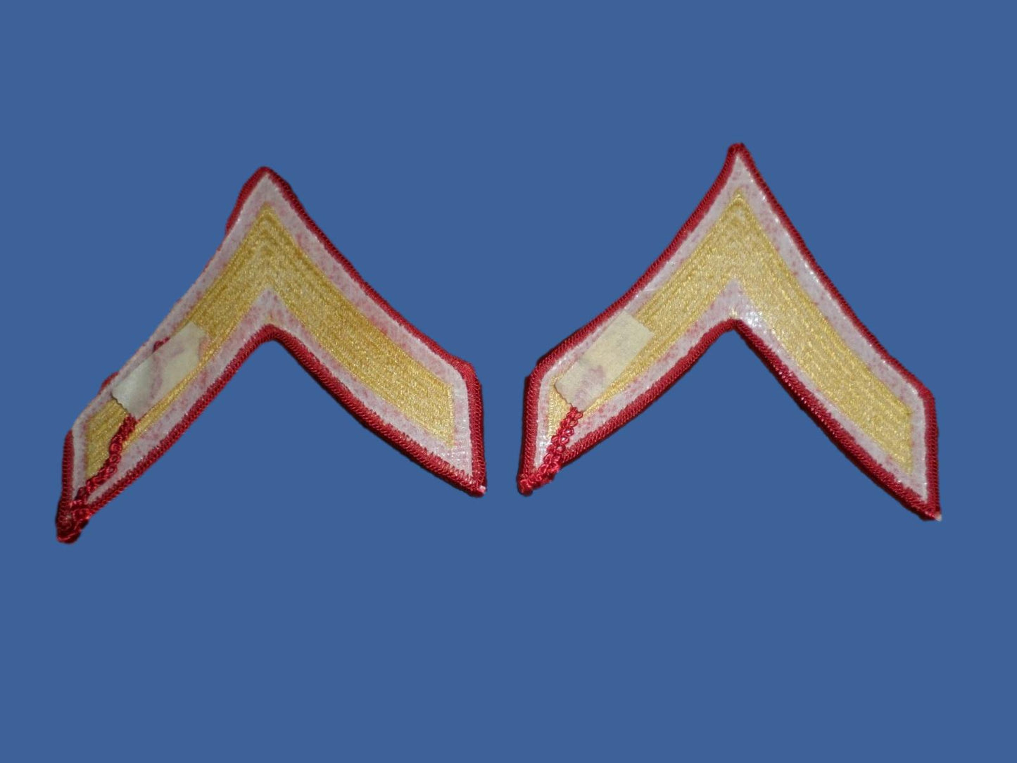 MARINE CORPS PRIVATE FIRST CLASS SHOULDER PATCHES DRESS BLUES UNIFORM CHEVRON