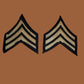 ORIGINAL U.S ARMY WWII SERGEANT STRIPES SILVER ON BLACK TWILL PATCHES