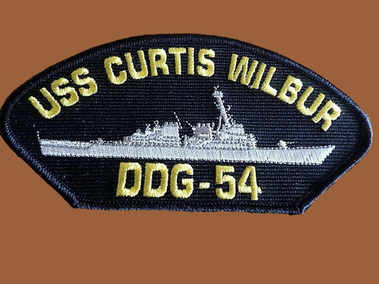 U.S NAVY SHIP HAT PATCH USS CURTIS WILBUR DDG-54 SHIP PATCH HEAT TRANSFER