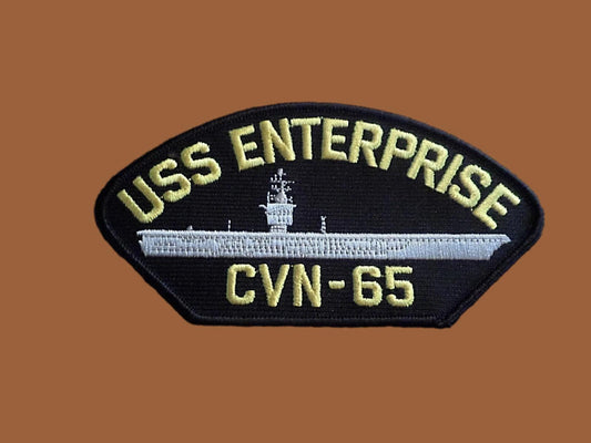 U.S NAVY SHIP HAT PATCH USS ENTERPRISE CVN-65  CARRIER U.S.A MADE HEAT TRANSFER