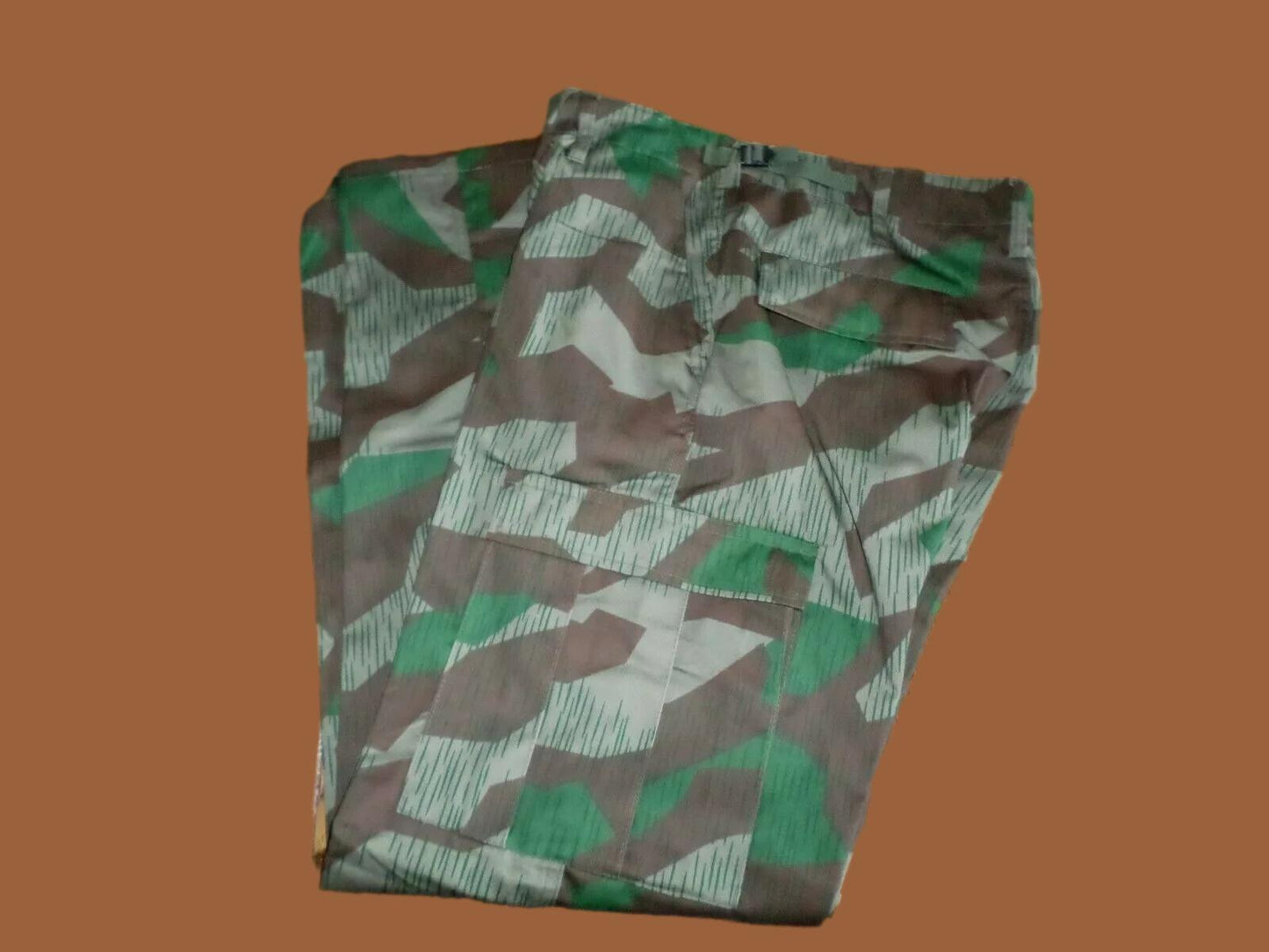 GERMAN SPLINTER CAMOUFLAGE PANTS MILITARY BDU CARGO 6 POCKET FATIGUE TROUSERS