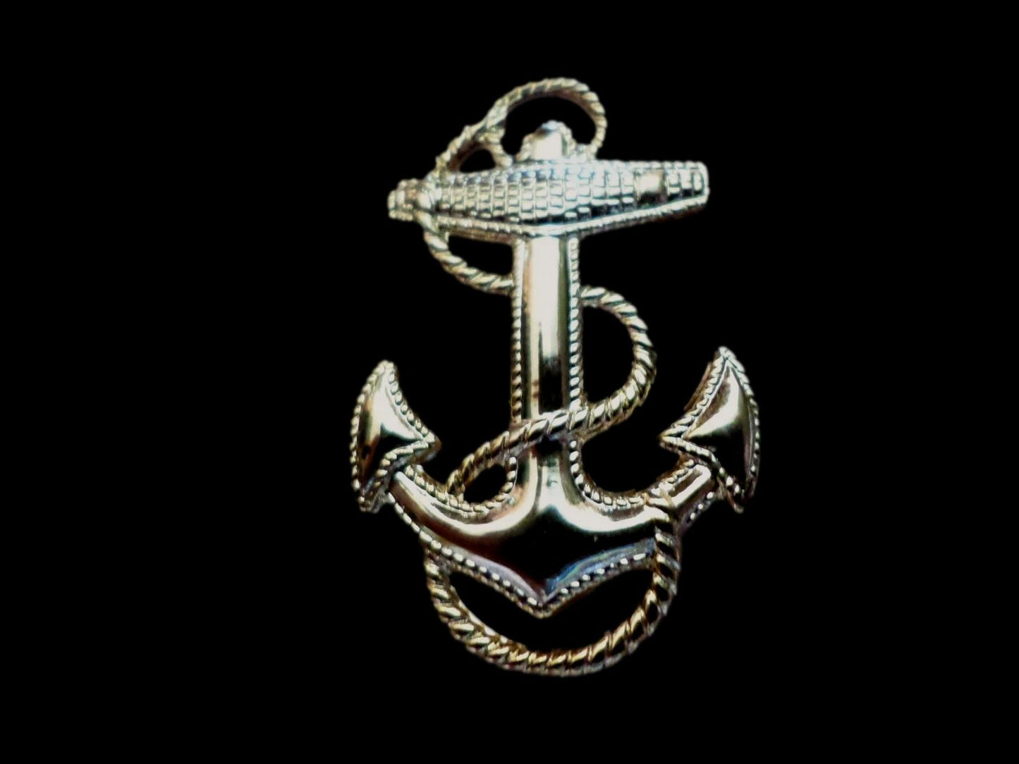 U.S NAVY GOLD ANCHOR LAPEL HAT PIN U.S MILITARY MINIATURE SIZE 1" X 1/4"