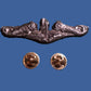 U.S MILITARY NAVY SILVER ENLISTED SUBMARINE PIN BADGE DOUBLE CLUTCH BACK