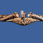 U.S MILITARY NAVY GOLD SUBMARINE PIN BADGE OFFICERS DOUBLE CLUTCH BACK METAL