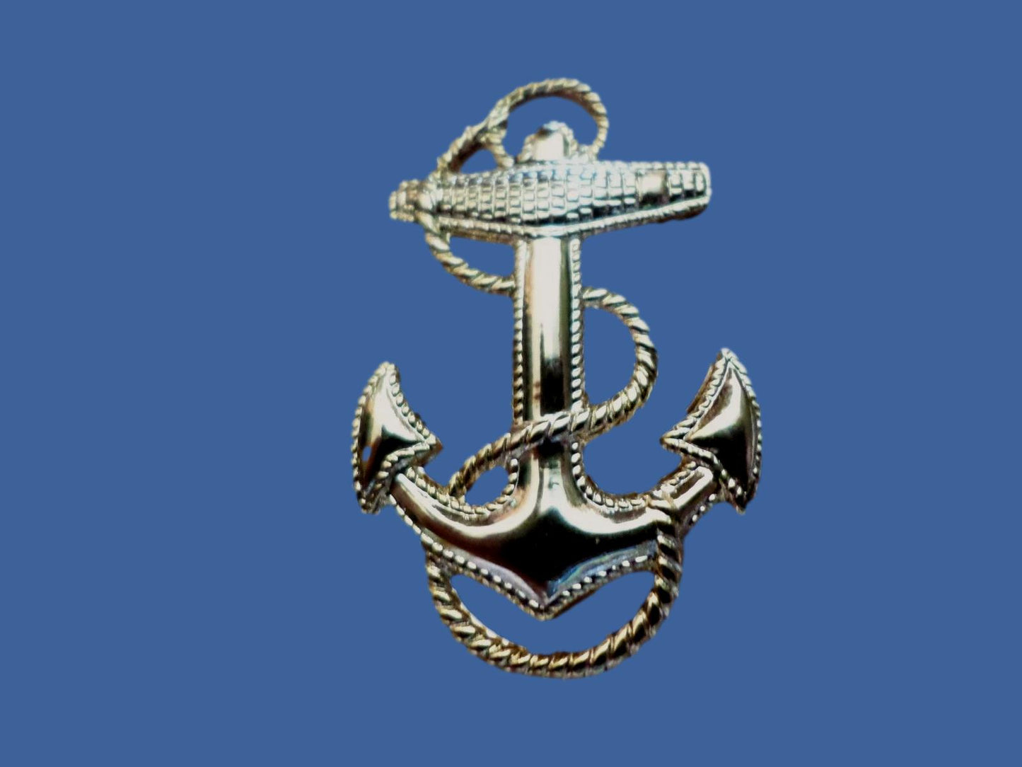 U.S NAVY GOLD ANCHOR LAPEL HAT PIN U.S MILITARY MINIATURE SIZE 1" X 1/4"